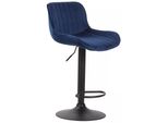 In And Outdoormatch Sgabello Gabriel - Blu-Nero - Altezza Seduta 60-82 Cm - Set Di 2 - Regolabile In Altezza - Per Cucina E Bar - Con Schienale - Sgabelli Da Bar Ergonomici
