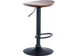 In And Outdoormatch Sgabello Da Bar Melvina - Legno Marrone Scuro - Altezza Seduta 56-80 Cm - Set Di 1 - Senza Schienale - Altezza Regolabile - Cucina E Bar - Sgabelli Da Bar Ergonomici