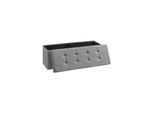 In And Outdoormatch Panca A Cassapanca Moderna Marcos - Panca Con Contenitore - Con Coperchio - Box Letto - Grigio Chiaro - 38X110X38Cm