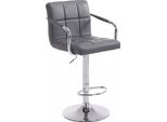 In And Outdoormatch Sgabello Da Bar Moderno Con Schienale Zoie - Set Di 1 - Ergonomico - Sgabello Da Bar Per Cucina O Mensa - Grigio - Altezza Regolabile 61-81Cm