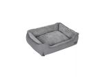In And Outdoormatch Cuscino Per Cani Marlon - Grigio - Letto Per Cani 90X75X25Cm - Lavabile - Morbido - Cuscino Ortopedico Per Cani