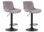 In And Outdoormatch Sgabello Charity - Grigio Chiaro Nero - Altezza Seduta 60-82 Cm - Set Di 2 - Regolabile In Altezza - Per Cucina E Bar - Con Schienale - Sgabelli Da Bar Ergonomici