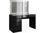 Vicco Tavolo Da Toilette Sherry, 120 Cm Con Specchio A Led, Nero