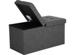 In And Outdoormatch Panca Lilian - Panca Con Contenitore - Base Letto - Con Coperchio - Grigio - 76X38X38Cm