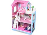 Sessamen-Lp Casa Delle Bambole Bambini Casa Delle Bambole In Legno Set Di Bambole Ragazze Playset 3 Piani Casa Di Barbie Con Mobili E Accessori, 70X30X100Cm Case Delle Bambole Per Bambini (Tipo B)