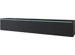 Minio, Mobile Tv, Lavagna Tv Donna 180 Cm, In Piedi, Sospeso, Frontale In Mdf, Motivo: Onda, Led, Colore Nero Grafite