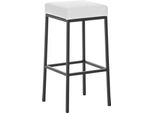 In And Outdoormatch Sgabello Da Bar Josue - Altezza Seduta 85Cm - Senza Schienale - Set Di 1 - Ergonomico - Sgabelli Da Bar Per Cucina O Mensa - Quadrato - Bianco/Nero