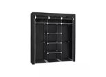 Armadio Con Anta Judson - Armadio Nero - Tessuti Pieghevoli - Organizzatore Per Armadi - Camera Da Letto - Stendibiancheria - Senza Polvere - 150X45X175Cm