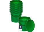 Secchio Benbow Con Coperchio 1L X5 Verde - Sicuro Per Gli Alimenti, Robusto, Ermetico, A Tenuta Stagna, Inodore - Secchio In Plastica Con Manico - Vuoto
