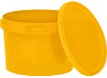 Secchio Benbow Con Coperchio 0,5L X1 Giallo - Sicuro Per Gli Alimenti, Robusto, Ermetico, A Prova Di Perdite, Inodore - Secchio In Plastica Con Manico - Vuoto