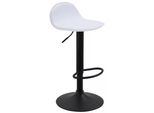 In And Outdoormatch Bar Stool Stone - Bianco - Altezza Seduta 58-79 Cm - Con Schienale - Regolabile In Altezza - Cucina E Bar - Set Di 1 - Ergonomico - Sgabelli Da Bar