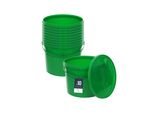 Secchio Benbow Con Coperchio 10L X10 Verde - Sicuro Per Gli Alimenti, Robusto, Ermetico, A Prova Di Perdite, Inodore - Secchio In Plastica Con Manico - Vuoto