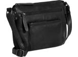 Mustang Pelle Borsa A Tracolla Perth Shoulderbag Topzip Black Nero