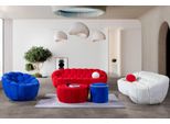 Grande Set Di Sedute Da Salotto Di Design 3 Posti 2X Sgabello Imbottito Poltrona
