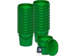 Secchio Benbow Con Coperchio 1L X20 Verde - Sicuro Per Gli Alimenti, Robusto, Ermetico, A Prova Di Perdite, Inodore - Secchio In Plastica Con Manico - Vuoto
