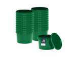 Secchio Benbow Con Coperchio 10L X20 Verde - Sicuro Per Gli Alimenti, Robusto, Ermetico, A Prova Di Perdite, Inodore - Secchio In Plastica Con Manico - Vuoto