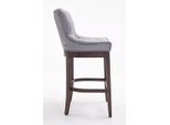 In And Outdoorsgabello Da Bar Marie - Stile Chesterfield - Grigio Chiaro - Tessuto - Gambe In Legno Antico - Altezza Seduta 74 Cm - Con Schienale E Poggiapiedi - Con Chiodi In Ottone - Deluxe