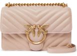 Pinko Borsa A Tracolla Love One Mini Dc Sheep Nappa Chevron Cipria - Antique Gold Rosa Salmone