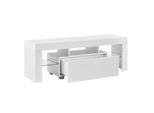 In And Outdoormatch Jacquelyn Armadio Melania - Con Illuminazione A Led - 130 X 35 X 45 Cm - Bianco - Lucido - Truciolare - Look