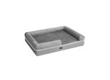 In And Outdoormatch Cuscino Per Cani Leatha - Grigio Chiaro - Cestino Per Cani 106X80X25Cm - Morbido - Cuscino Ortopedico Per Cani Uitzoeken