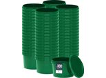 Secchio Benbow Con Coperchio 0,5L X100 Verde - Sicuro Per Gli Alimenti, Robusto, Ermetico, A Prova Di Perdite, Inodore - Secchio In Plastica Con Manico - Vuoto