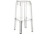 In And Outdoormatch Sgabello Da Bar Granville - Senza Schienale - Set Di 1 - Ergonomico - Sgabello Da Bar Per Cucina O Mensa - Quadrato - Trasparente - Altezza Seduta 75Cm