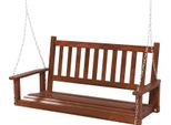 Costway Altalena Da Giardino A 2 Posti, Panca Sospesa In Legno Massiccio, Altalena Hollywood Fino A 230 Kg 136X67X63 Cm