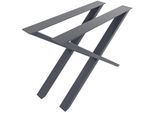 In And Outdoormatch Gambe Tavolo Jorge - 2X - Struttura Tavolo A X - Gambe Tavolo In Acciaio - Gambe Tavolo Nero - Stile Industriale - L