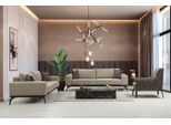 Divano Beige Stoffsofas Komplette Garnitur Dreisitzer Jvmoebel