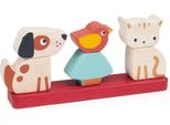 Animali Della Torre Di Legno Impilabili Mentari - Animali Giocattolo Educativi