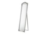 In And Outdoormatch Bellissimo Specchio Autoportante Divarno - Con Cornice Barocca - Regolabile - 160 X 40 Cm - Argento - Specchio A Figura Intera