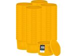 Secchio Benbow Con Coperchio 0,5L X100 Giallo - Sicuro Per Gli Alimenti, Robusto, Ermetico, A Tenuta Stagna, Inodore - Secchio In Plastica Con Manico - Vuoto