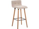 In And Outdoormatch Sgabello Da Bar Alvis - Ergonomico - Con Schienale - Set Di 1 - Sgabelli Da Bar Per Cucina O Mensa - Poliestere - Crema - Altezza Seduta 75Cm