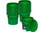 Secchio Benbow Con Coperchio 1L X10 Verde - Sicuro Per Gli Alimenti, Robusto, Ermetico, A Prova Di Perdite, Inodore - Secchio In Plastica Con Manico - Vuoto
