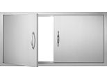Vevor Porta Di Accesso Al Barbecue, 1067 X 534 Mm, Doppia Porta Per Cucina Esterna, Porta A Incasso In Acciaio Inox, Porta Verticale A Parete Con Maniglie, Per Isola Barbecue, Stazione Barbecue, Mobile Esterno