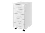 In And Outdoormatch Rashad - Cassettiera - Su Rotelle - 63X33X38 Cm - Bianco - Truciolare - Design Moderno