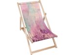 Lettino Dreamroots Pieghevole In Legno, Fino A 130 Kg, Lettino Pieghevole Con Regolazione Dell'inclinazione Dello Schienale In 3 Fasi, Pensieri Colorati