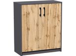 Cassettiera Con Ante Iboja – Grafite / Rovere Wotan