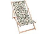 Sdraio Dreamroots Pieghevole In Legno Fino A 130 Kg, Sdraio Pieghevole Con Regolazione Dell'inclinazione Dello Schienale In 3 Fasi, Motivo Pink Berries