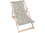 Sdraio Dreamroots Pieghevole In Legno Fino A 130 Kg, Sdraio Pieghevole Con Regolazione Dell'inclinazione Dello Schienale In 3 Fasi, Motivo Foglie Verdi