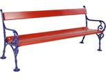 Casa Padrino Panchina Da Giardino In Stile Liberty Rosso/Blu 190 Cm