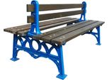 Casa Padrino Panchina Da Giardino In Stile Industriale Bifacciale Marrone / Blu 180 Cm