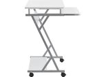 In And Outdoormatch Scrivania Bonnie - Scrivania - Su Rotelle - Tavolo Per Pc - 60X40X75 Cm - Bianco - Look Moderno