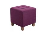 In And Outdoormatch Sgabello Vladimir - Viola - Design Deluxe - Sgabello Imbottito - Moderno - Seduta A Cubo