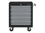 In And Outdoormatch Jake Carrello Porta Attrezzi - 5 Cassetti - 69 X 33 X 77,5 Cm - Nero - 4 Ruote - Chiudibile A Chiave