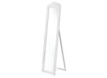 In And Outdoormatch Specchio Freestanding Adrianna - Con Cornice Barocca - Regolabile - 160 X 40 Cm - Bianco - Legno Di Eucalipto - Aspetto Lussuoso