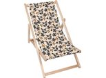 Sdraio Dreamroots Pieghevole In Legno Fino A 130 Kg, Sdraio Pieghevole Con Regolazione Dell'inclinazione Dello Schienale In 3 Fasi, Cozy Autumn Leaves