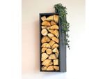 Dandibo Porta Legna Da Parete Per Interni In Metallo Nero 80 Cm Con Schienale Montaggio A Parete Porta Legna Da Appendere 96542 Cesto Per Legna Porta Legna Da Ardere