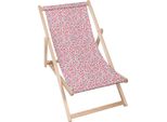 Lettino Pieghevole In Legno Dreamroots, Fino A 130 Kg, Lettino Pieghevole Con Regolazione Dell'inclinazione Dello Schienale In 3 Fasi, Piccoli Fiori Rosa