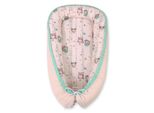 Coperta Premium Double-Face Bobono - Gufi Crema/Rosa Polvere